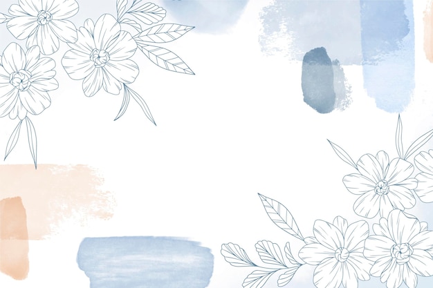 Floral watercolor hand drawn background