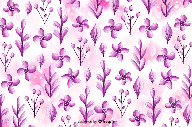 Floral watercolor monochromatic background