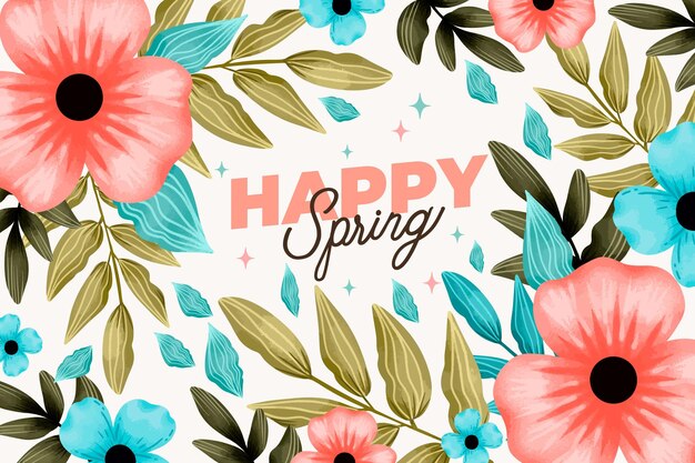 Floral watercolor spring background