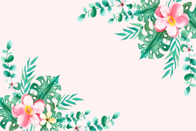 Floral watercolor summer background