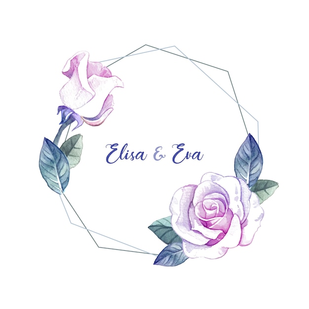 Download Free Floral Watercolor Wedding Frame Svg Dxf Eps Png Vector Svg File Free Download