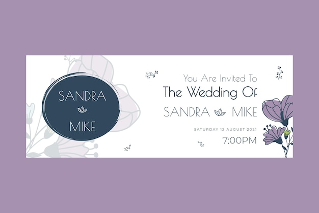 Floral wedding banner template