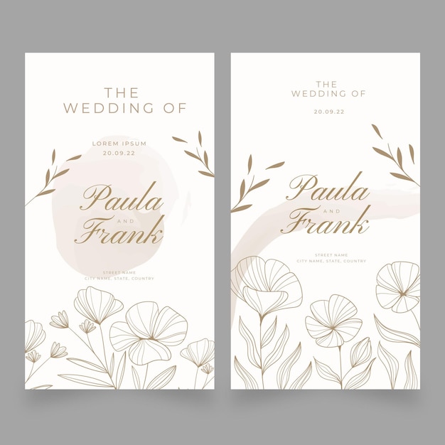 Free vector floral wedding banners template