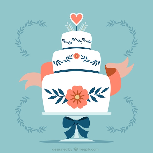 Free vector floral wedding cake