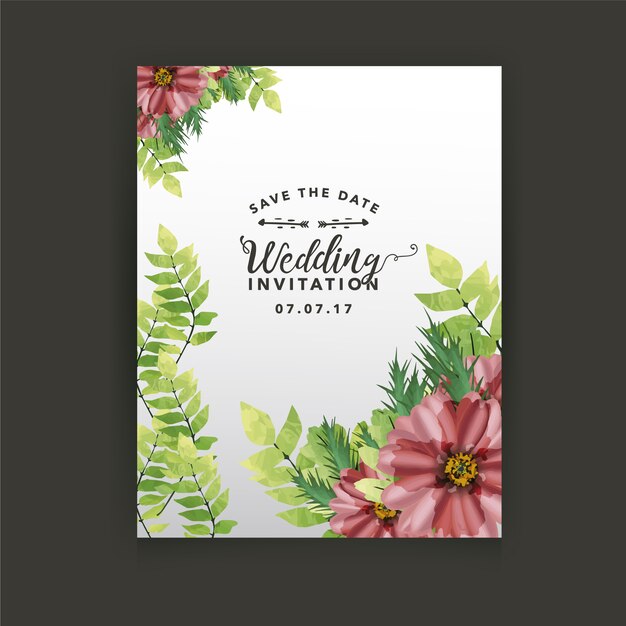 Floral wedding card design