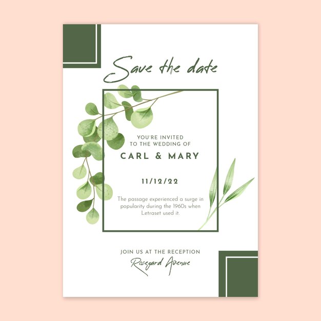 floral wedding card template