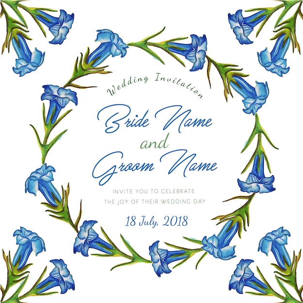 Бесплатное векторное изображение Цветочная свадебная открытка