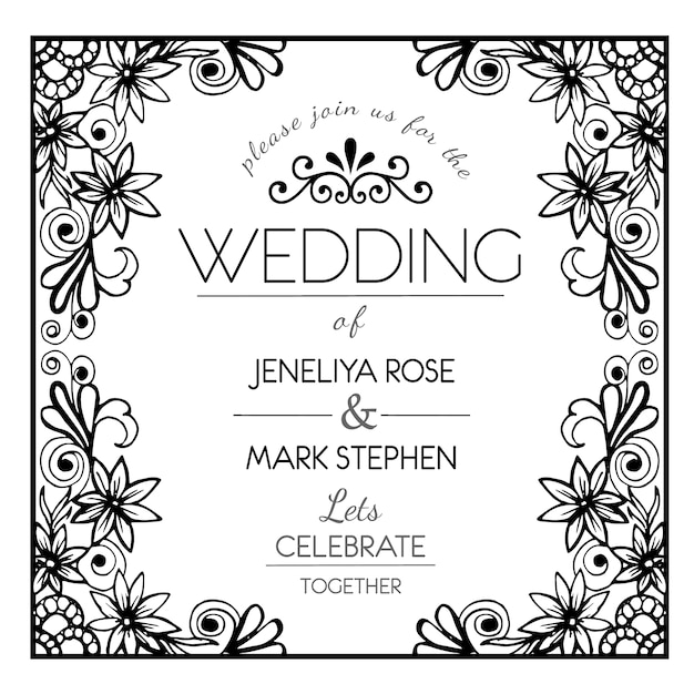 Free vector floral wedding card