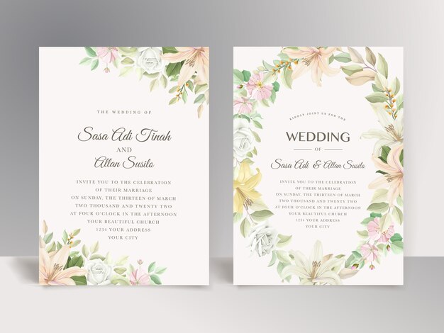 floral wedding card