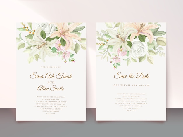 Floral wedding card