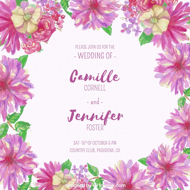 Floral wedding card