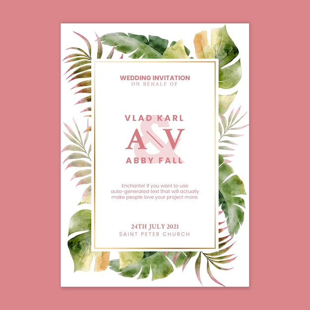 Floral wedding card