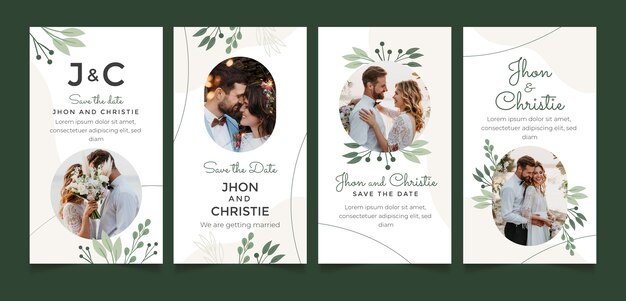 Floral wedding celebration instagram stories template