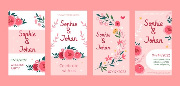 Floral wedding celebration instagram stories