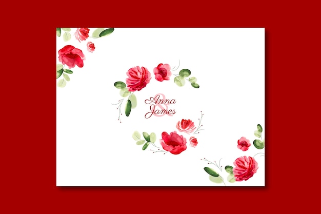 Floral wedding celebration photocall template