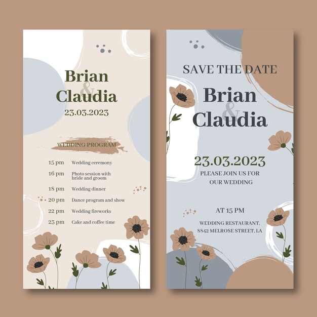 Floral wedding celebration vertical banner template