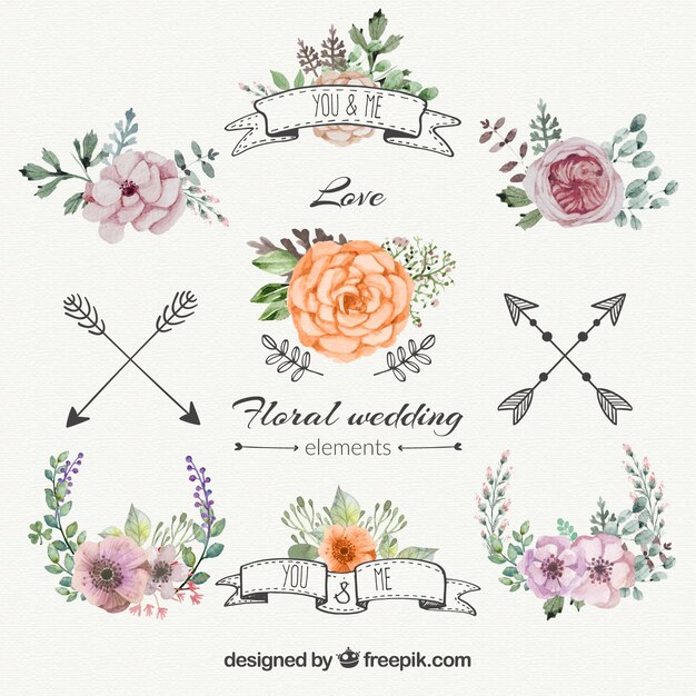 Floral wedding decorations set