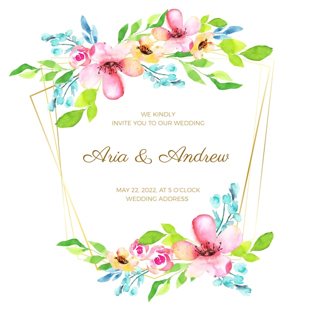 Free vector floral wedding frame concept