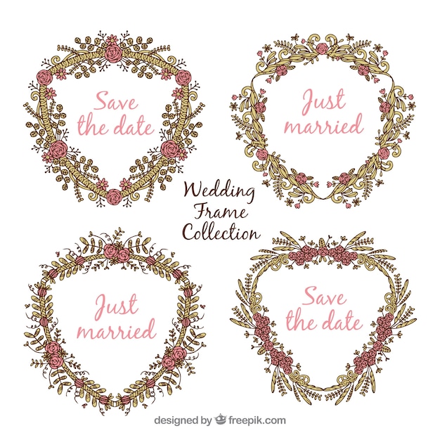 Floral wedding frames collection