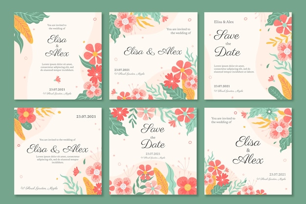 Floral wedding instagram posts