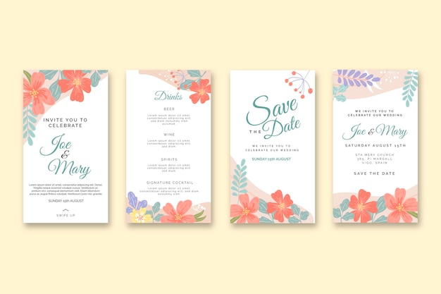 floral wedding instagram stories collection
