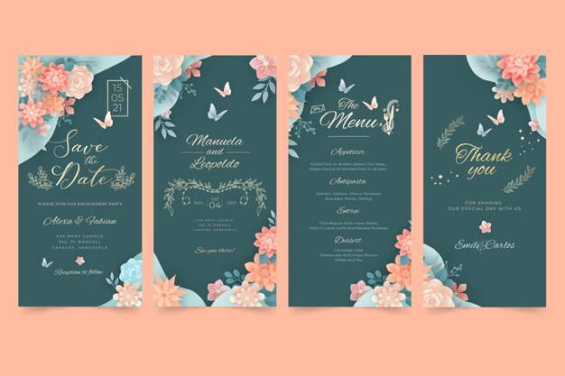 floral wedding instagram stories pack