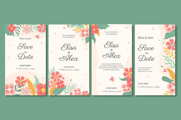 floral wedding instagram stories