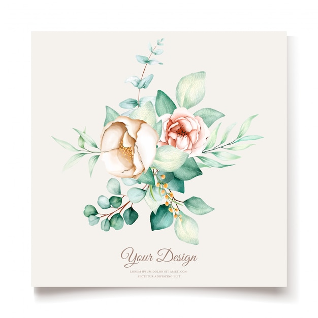 Floral wedding invitation card