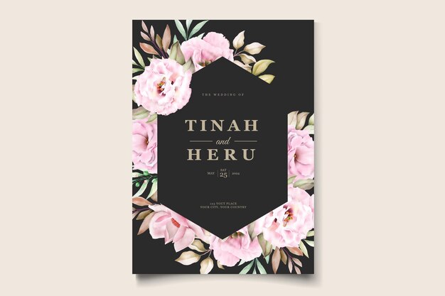 floral wedding invitation card