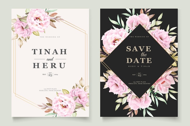 floral wedding invitation card