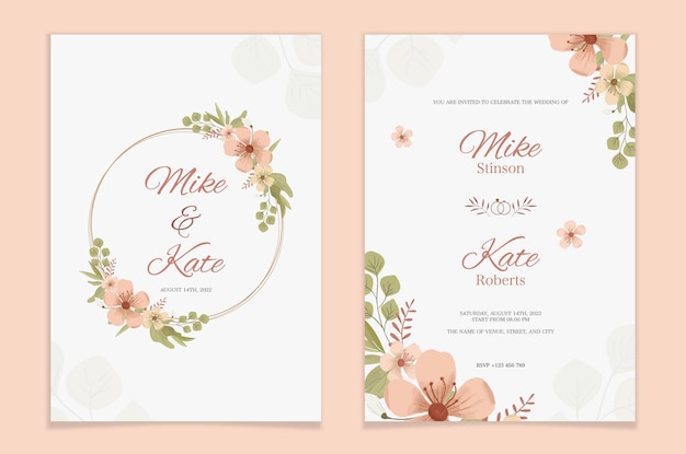 꽃 결혼식 초대 카드