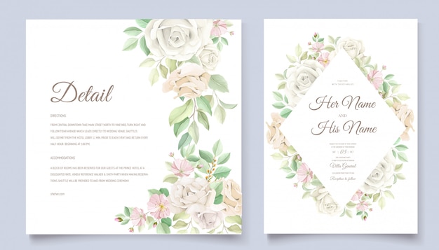 floral wedding invitation  set