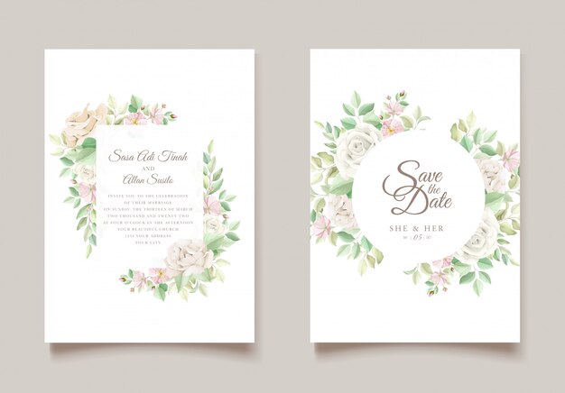 floral wedding invitation  set