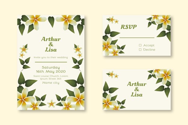 Цветочный дизайн свадебного приглашения