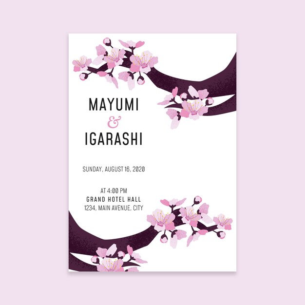 floral wedding invitation template