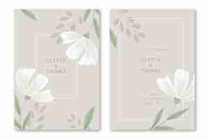 Free vector floral wedding invitation template