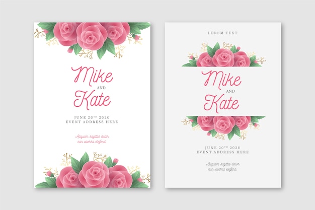 Floral wedding invitation template