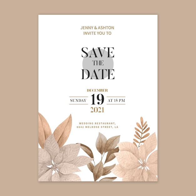 floral wedding invitation template