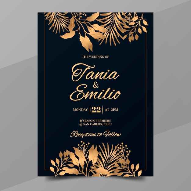 Floral wedding invitation template