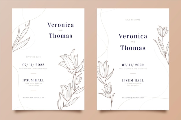 Floral wedding invitation template