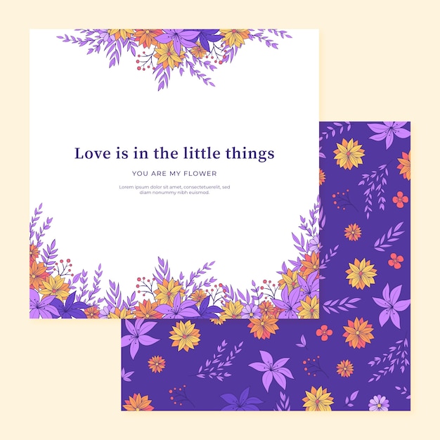 Floral wedding invitation template