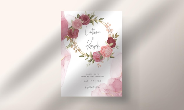 Floral wedding invitation template