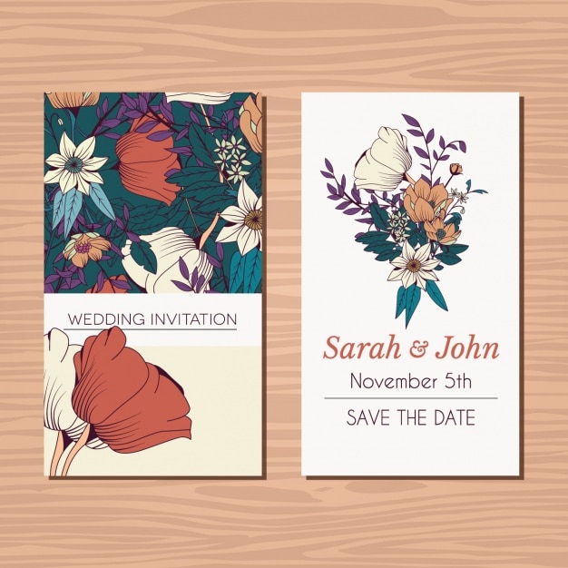 Floral wedding invitation