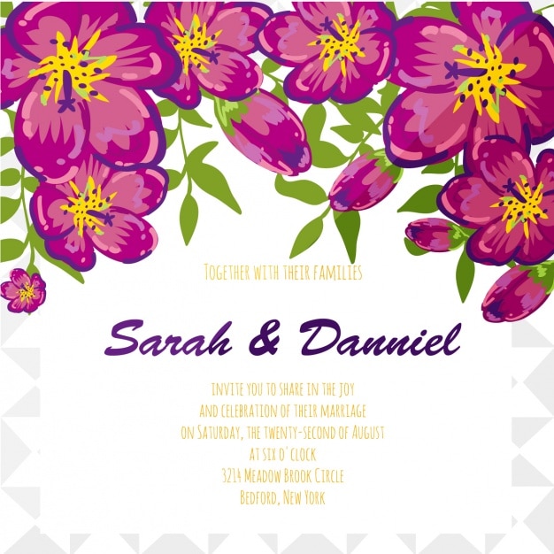 Floral wedding invitation