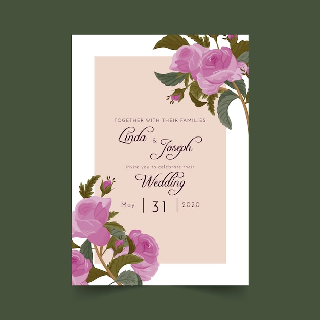 Floral wedding invitation