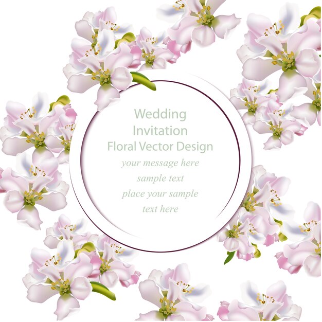 Floral wedding invitation