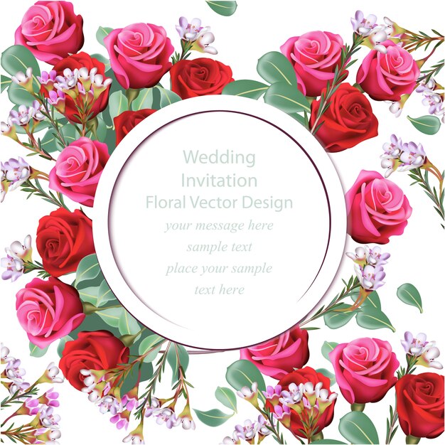 Free Vector | Floral wedding invitation