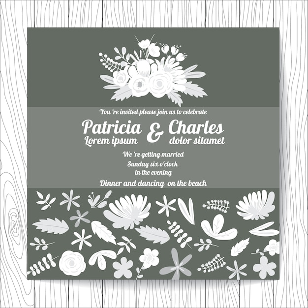 Floral wedding invitation