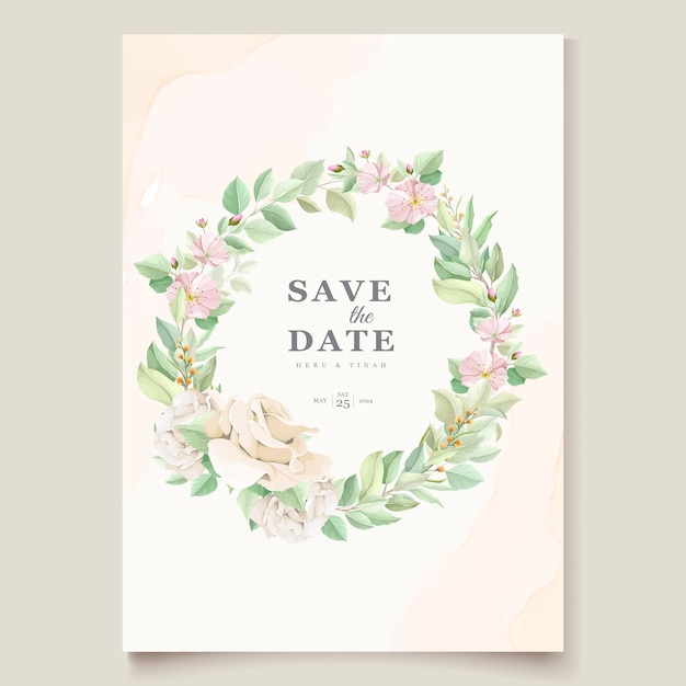 Free vector floral wedding invitation