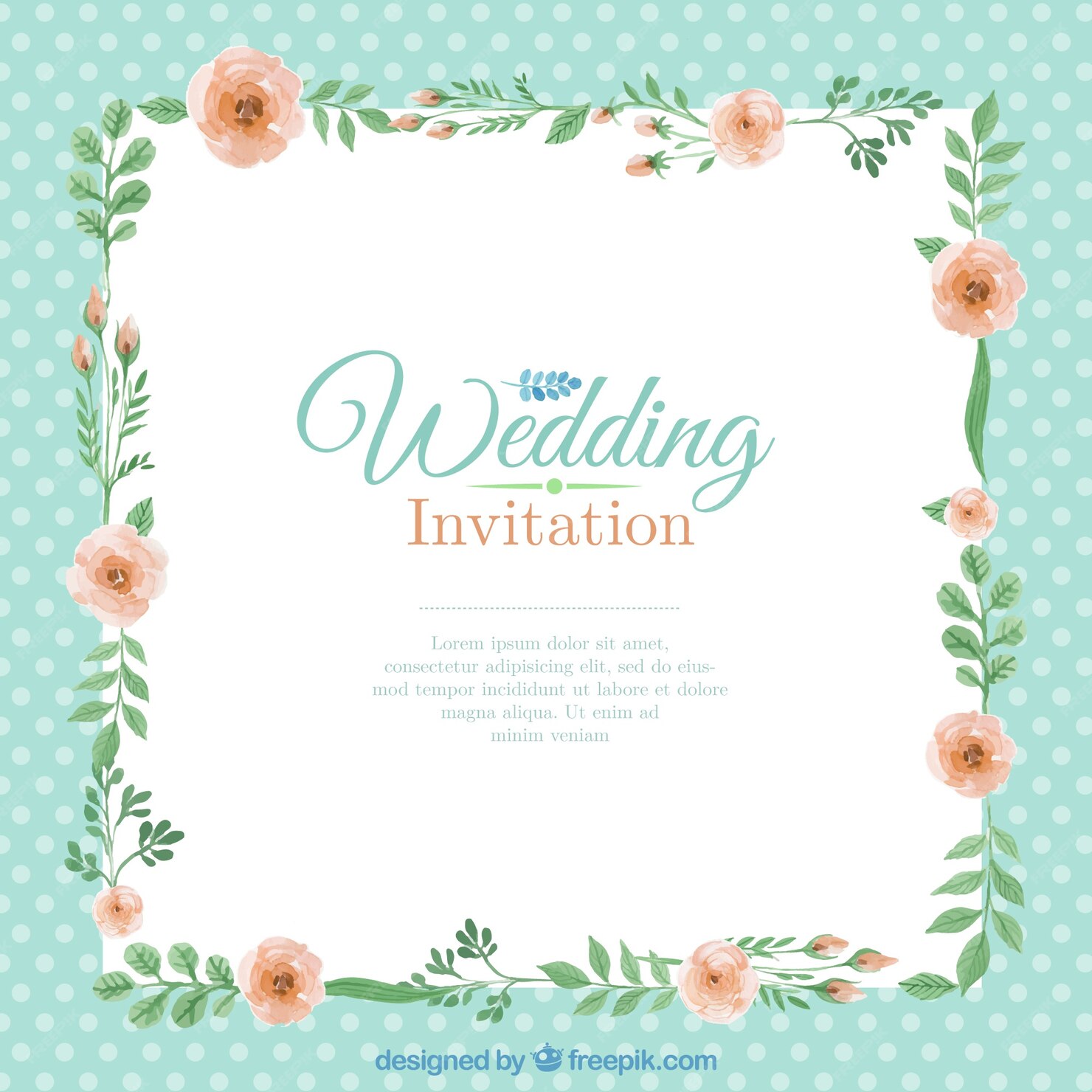 Free Vector | Floral wedding invitation